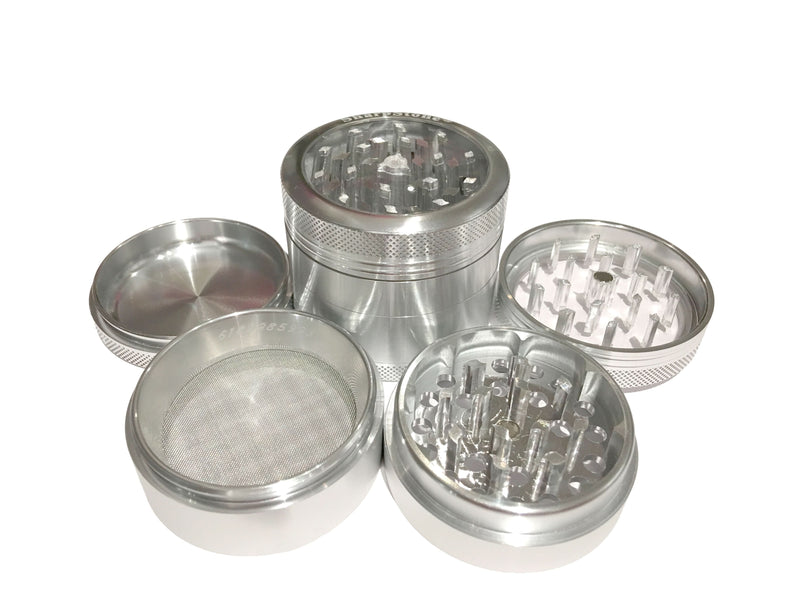 SharpStone Classic (2.2" Inch) Clear Top Shredder - 4pc, Medium, Silver