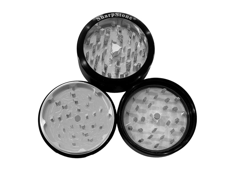 SharpStone® Classic (2.5" Inch) Clear Top Shredder - 2pc, Large, Black