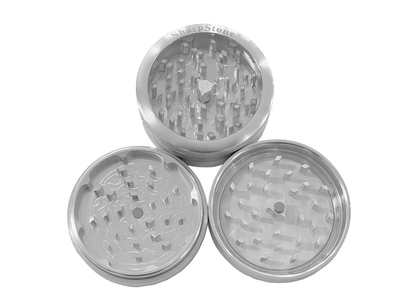 SharpStone Classic (2.5" Inch) Clear Top Shredder - 2pc, Large, Silver