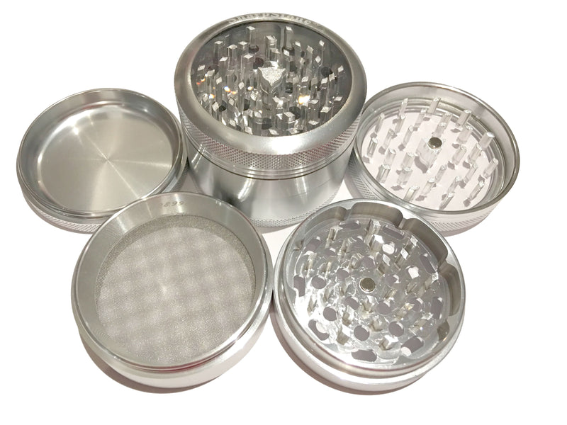 SharpStone® Classic (2.5" Inch) Clear Top Shredder - 4pc, Large, Silver