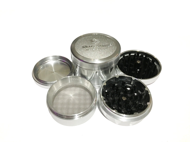 SharpStone Version 2.0 (2.5" Inch) Hard Top Shredder - 4pc, Large, Silver